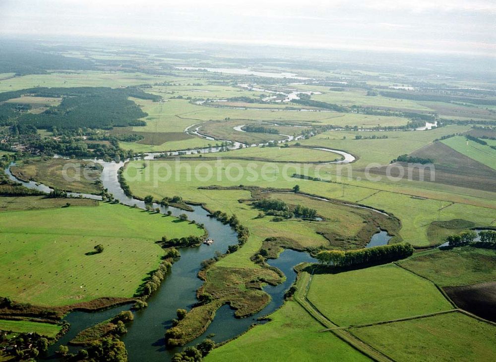 Aerial photograph Premnitz / Brandenburg - Havelverlauf bei Premnitz / Brandenburg.