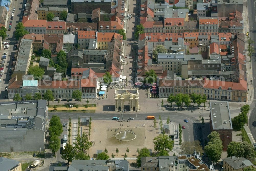 Aerial photograph Potsdam - Blick auf das Brandenburger Tor in Potsdam.