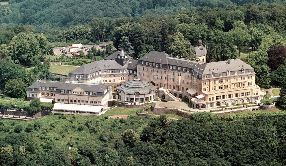 Bonn from above - Blick auf das Konferenzentrum Petersberg das ehemalige Gaestehotel der Bundesregierung in Bonn-Bad Godesberg. Conference centre Petersberg in Bonn, the former guesthouse of the Federal Republic of Germany.