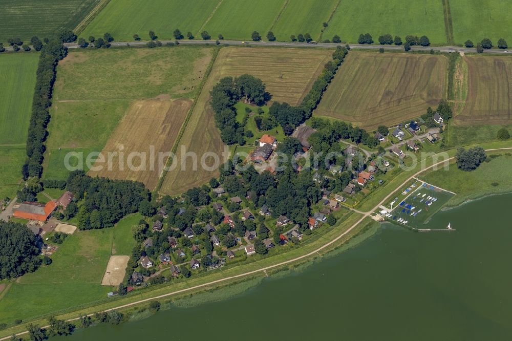 Aerial image Hüde - View at Hüde upon Dümmer Lake near Lembruch in Dümmerland in the federal state of North Rhine-Westphalia NRW