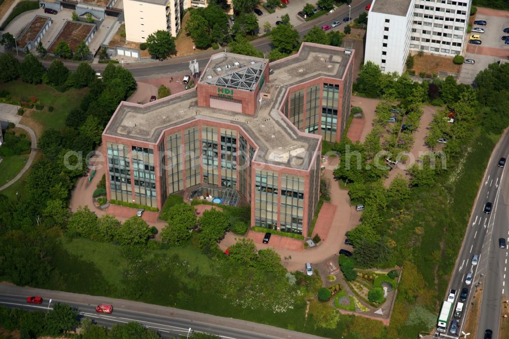 Aerial image Mainz - Building the HDI-Gerling companies and Wolfgang Gerbere insurance AG in Mainz in Rhineland-Palatinate