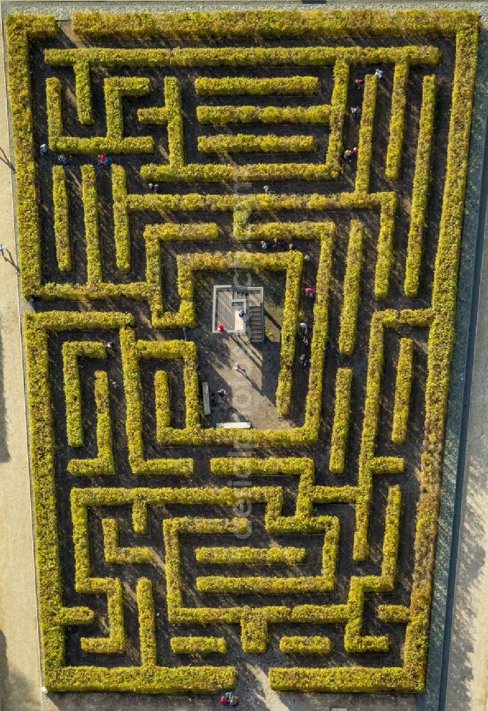 Hemer from above - Labyrinth in the Sauerland in Hemer Park in the state of North Rhine-Westphalia