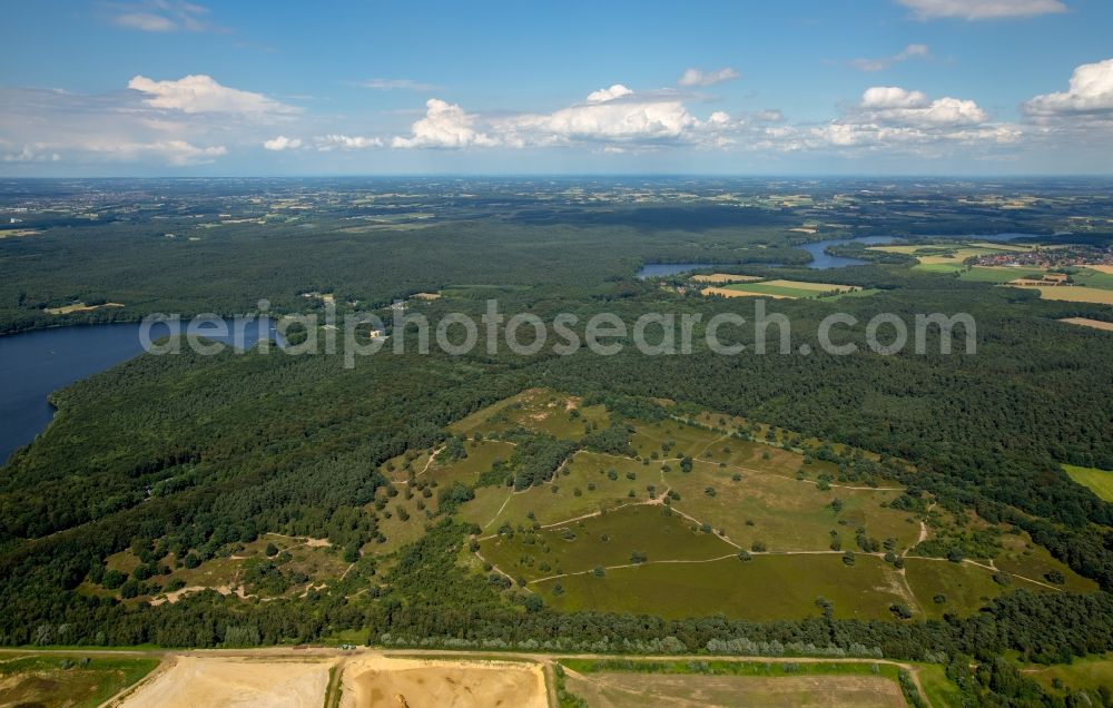 Haltern am See from above - Heathland landscape Westruper Heide in Haltern am See in the state North Rhine-Westphalia