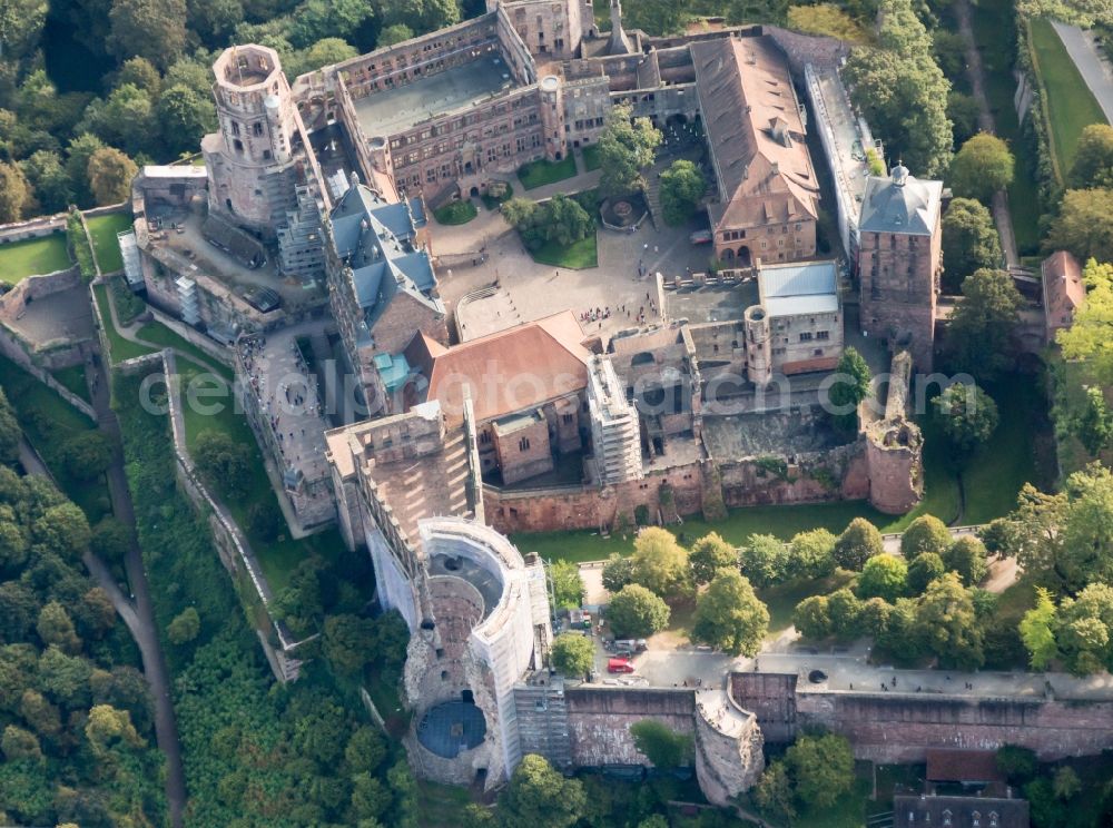 Aerial photograph Heidelberg - Heidelberg and Castle in Baden-Wuerttemberg