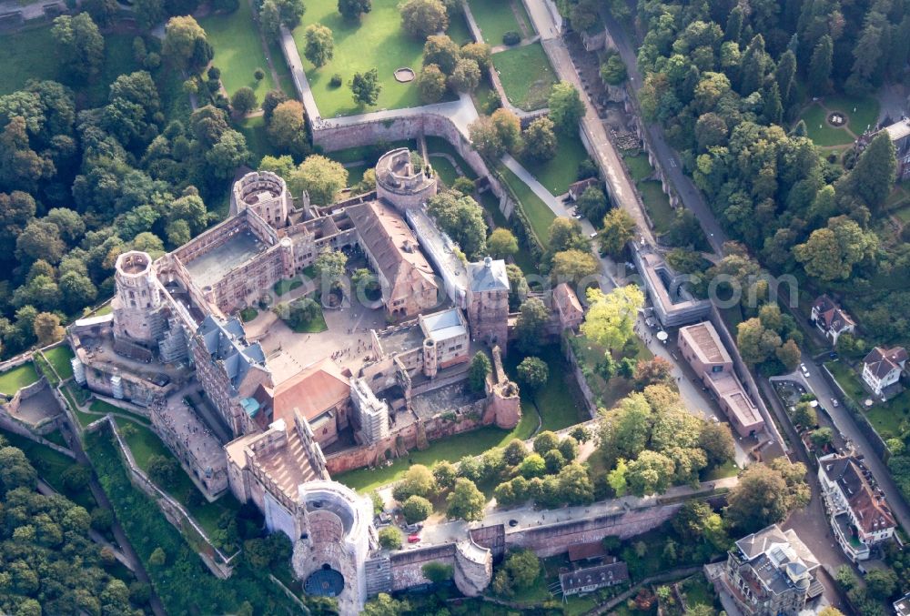 Heidelberg from above - Heidelberg and Castle in Baden-Wuerttemberg