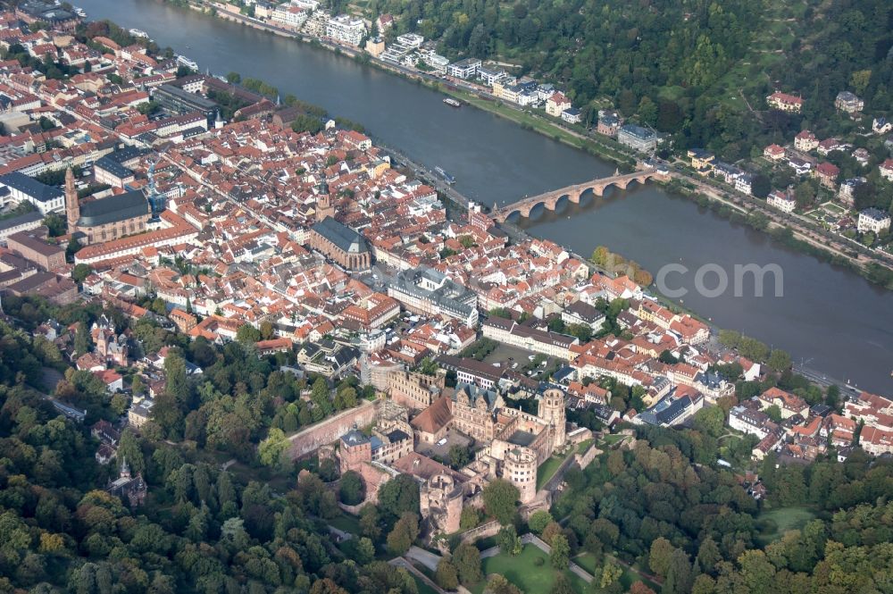 Heidelberg from the bird's eye view: Heidelberg and Castle in Baden-Wuerttemberg