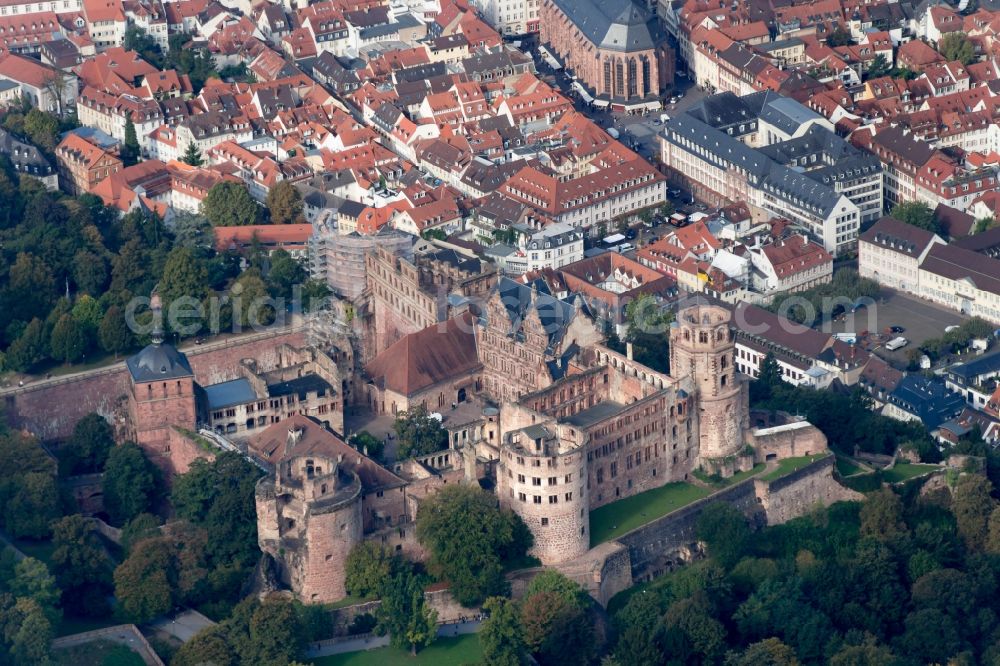 Heidelberg from above - Heidelberg and Castle in Baden-Wuerttemberg