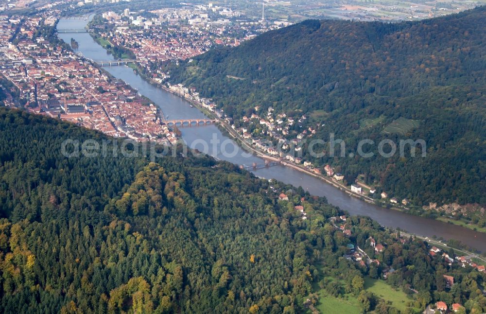 Aerial photograph Heidelberg - Heidelberg and Castle in Baden-Wuerttemberg