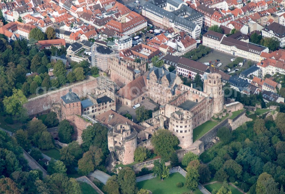 Heidelberg from above - Heidelberg and Castle in Baden-Wuerttemberg