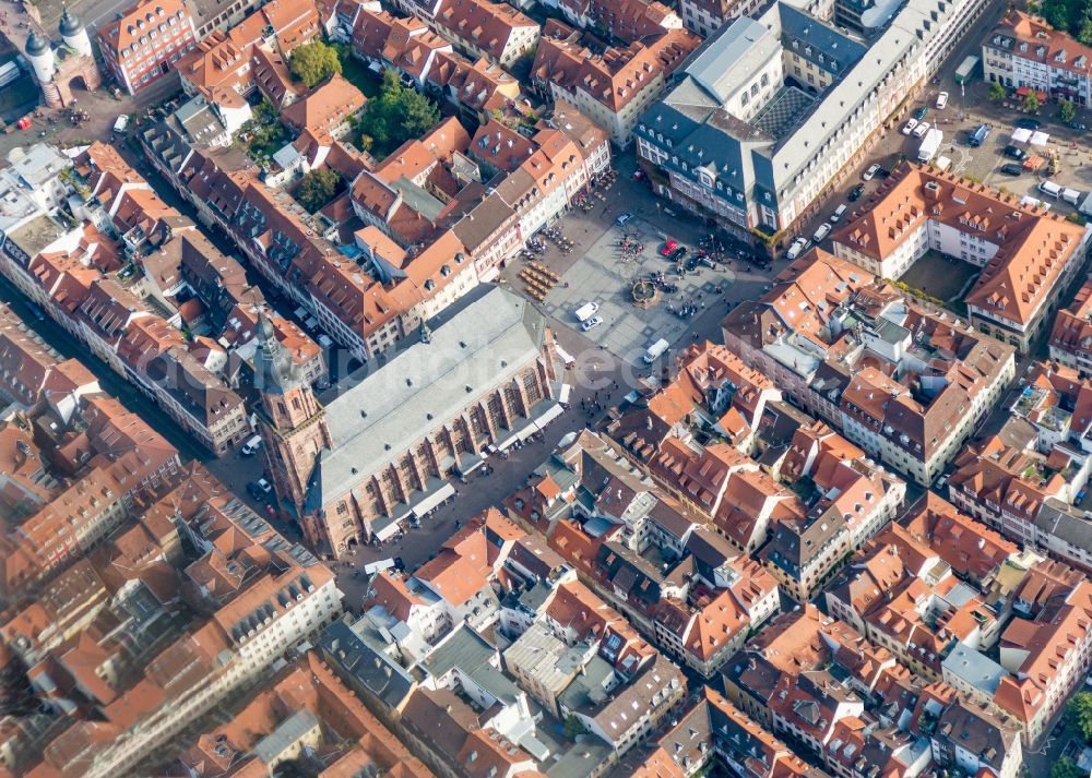 Aerial image Heidelberg - Heidelberg and Castle in Baden-Wuerttemberg