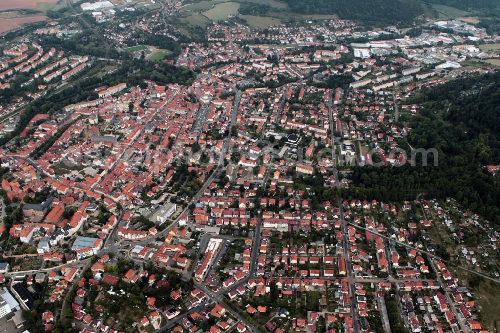 Heilbad Heiligenstadt from above - View over the city Heilbad Heiligenstadt in Thuringia