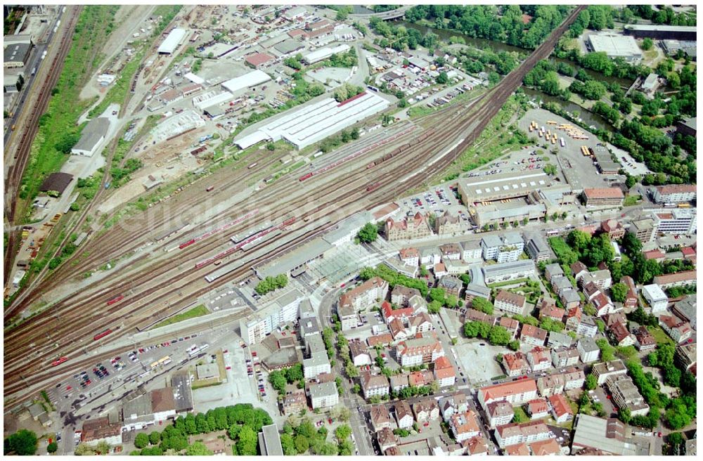 Heilbronn from above - 27.05.04 Heilbronn Hauptbahnhof am Stadtzentrum Heilbronn