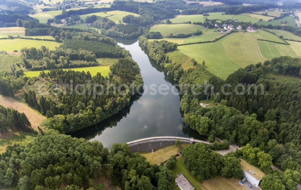 Aerial image Ennepetal - Dam and reservoir on the hydroelectric plant at the dam Ennepetal in the state of North Rhine-Westphalia