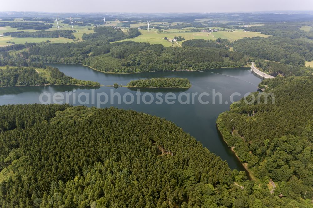 Aerial photograph Ennepetal - Dam and reservoir on the hydroelectric plant at the dam Ennepetal in the state of North Rhine-Westphalia