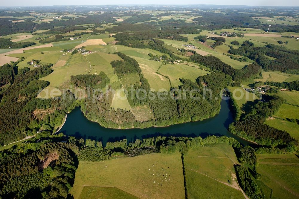 Aerial photograph Ennepetal - View of the Heilenbecker dam in Ennepetal in the state of North Rhine-Westphalia