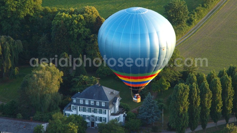 Aerial image Hoholz - Hot air balloon flying over the airspace in Hoholz in the state North Rhine-Westphalia, Germany