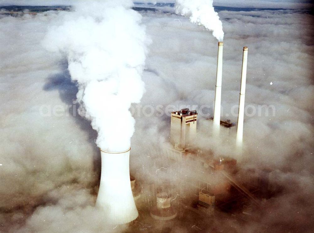 Aerial image Schandorf Wackersdorf - 30.09.2002 Heizkraftwerk Bayern Türme in den Wolken Schandorf Wackersdorf