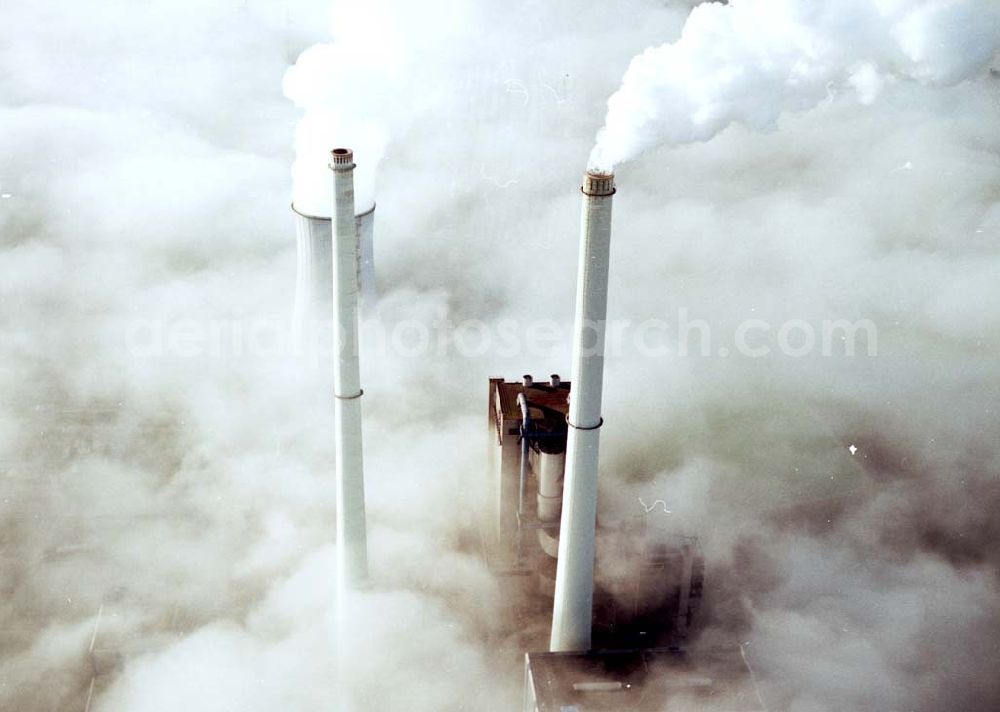 Aerial photograph Schandorf Wackersdorf - 30.09.2002 Heizkraftwerk Bayern Türme in den Wolken Schandorf Wackersdorf