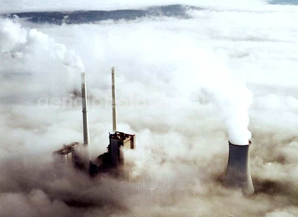 Aerial image Schandorf Wackersdorf - 30.09.2002 Heizkraftwerk Bayern Türme in den Wolken Schandorf Wackersdorf