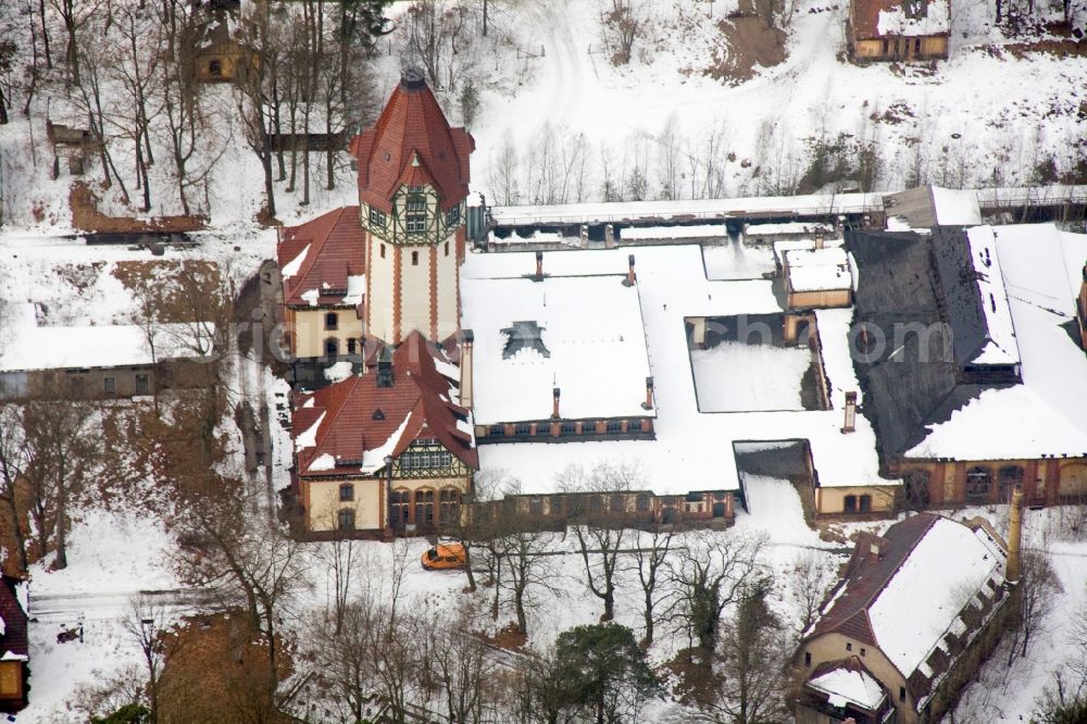 Beelitz from above - Cogeneration plant and power house of the former hospital in Beelitz in Brandenburg