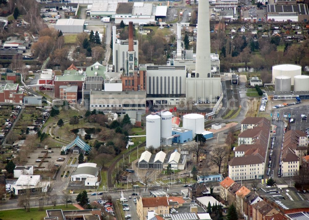 Aerial photograph Braunschweig - Cogeneration plant center in Braunschweig in Lower Saxony