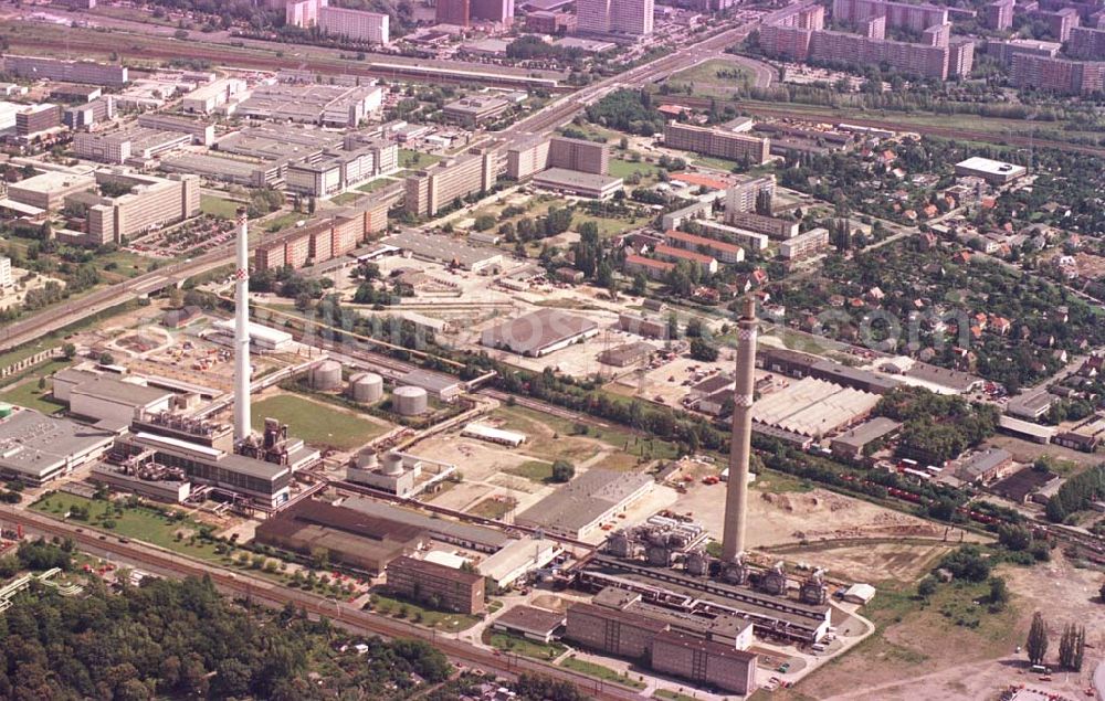 Berlin-Lichtenberg from above - Heizkraftwerk Rhinstraße in Berlin-Lichtenberg.