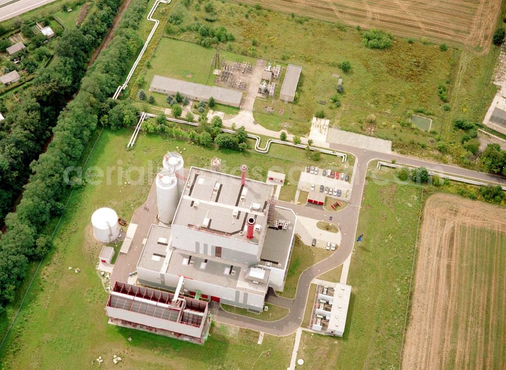 Aerial image Frankfurt / Oder - Heizkraftwerk der Stadtwerke Frankfurt/Oder an der Autobahn.