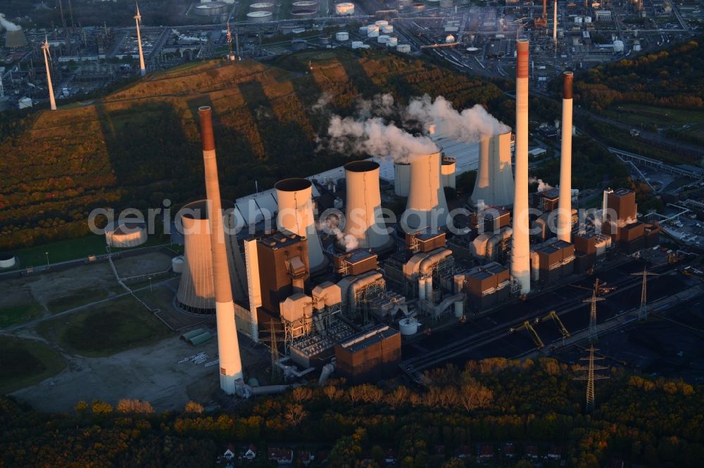 Aerial photograph Gelsenkirchen - Heat and power plants of E.ON power plants GmbH in Gelsenkirchen in North Rhine-Westphalia