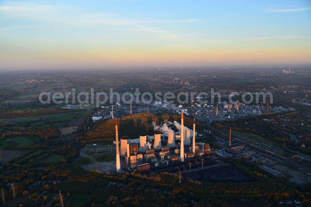 Gelsenkirchen from above - Heat and power plants of E.ON power plants GmbH in Gelsenkirchen in North Rhine-Westphalia