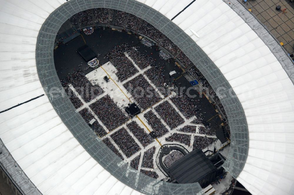 Aerial photograph Berlin - Helene Fischer - Music concert in the grounds of the Arena olympic stadium in Berlin in Germany