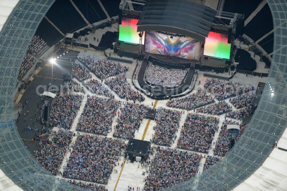 Berlin from above - Helene Fischer - Music concert in the grounds of the Arena olympic stadium in Berlin in Germany