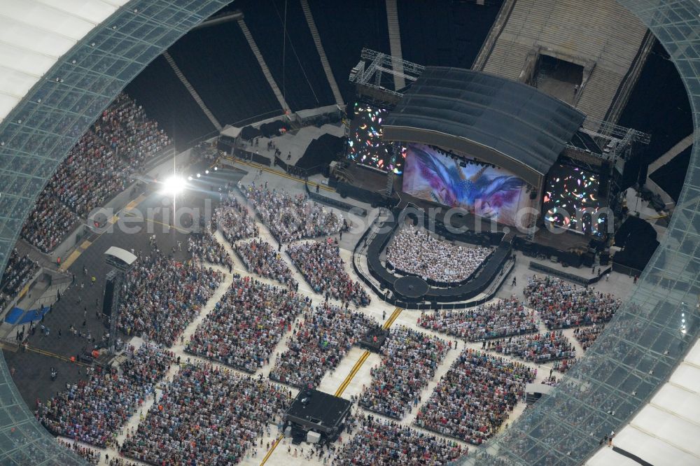 Berlin from the bird's eye view: Helene Fischer - Music concert in the grounds of the Arena olympic stadium in Berlin in Germany