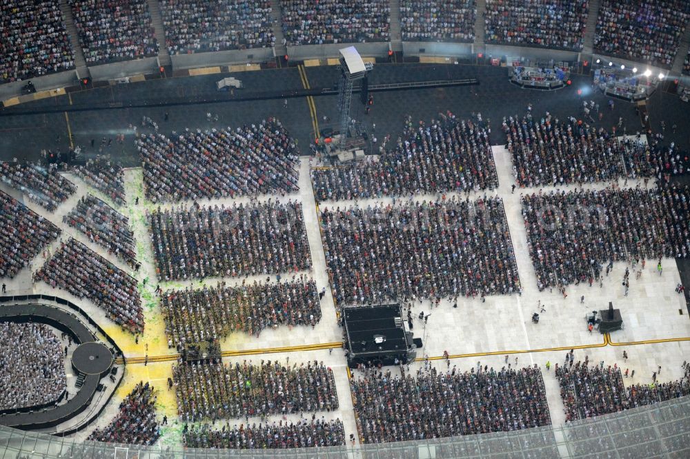 Berlin from the bird's eye view: Helene Fischer - Music concert in the grounds of the Arena olympic stadium in Berlin in Germany