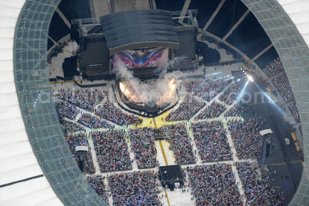 Aerial photograph Berlin - Helene Fischer - Music concert in the grounds of the Arena olympic stadium in Berlin in Germany