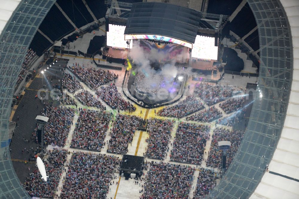 Aerial photograph Berlin - Helene Fischer - Music concert in the grounds of the Arena olympic stadium in Berlin in Germany