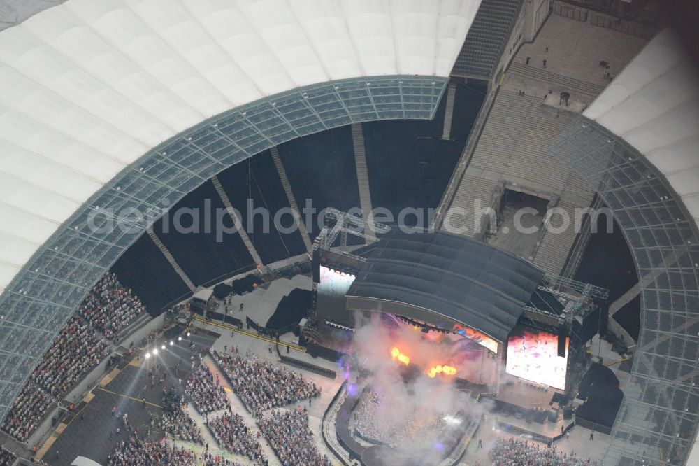 Berlin from above - Helene Fischer - Music concert in the grounds of the Arena olympic stadium in Berlin in Germany