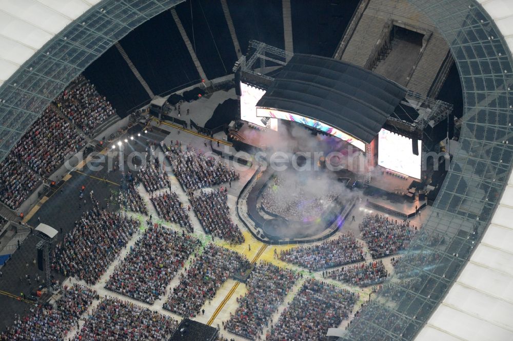 Berlin from the bird's eye view: Helene Fischer - Music concert in the grounds of the Arena olympic stadium in Berlin in Germany