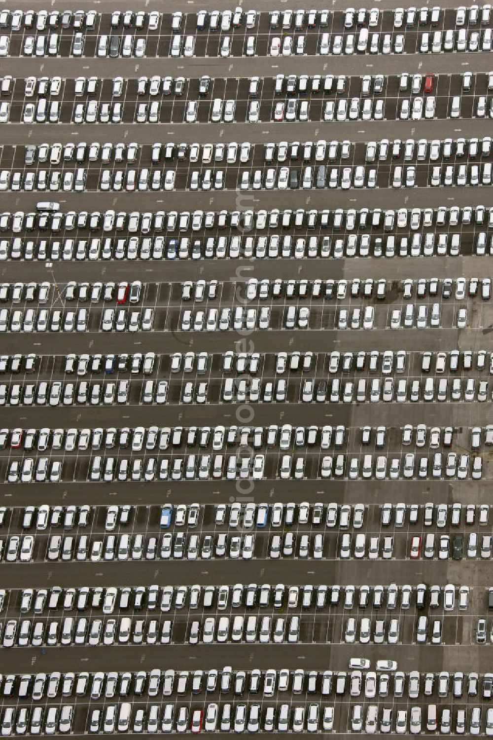 Essen from the bird's eye view: Autohalde vom Automobilverteilerzentrum der Helf Automobil-Logistik GmbH an der Stauderstraße in Essen-Altenessen, Nordrhein-Westfalen NRW. Automotive distribution centre of the logistics company HELF at the street Stauderstrasse in Essen, North Rhine-Westphalia.