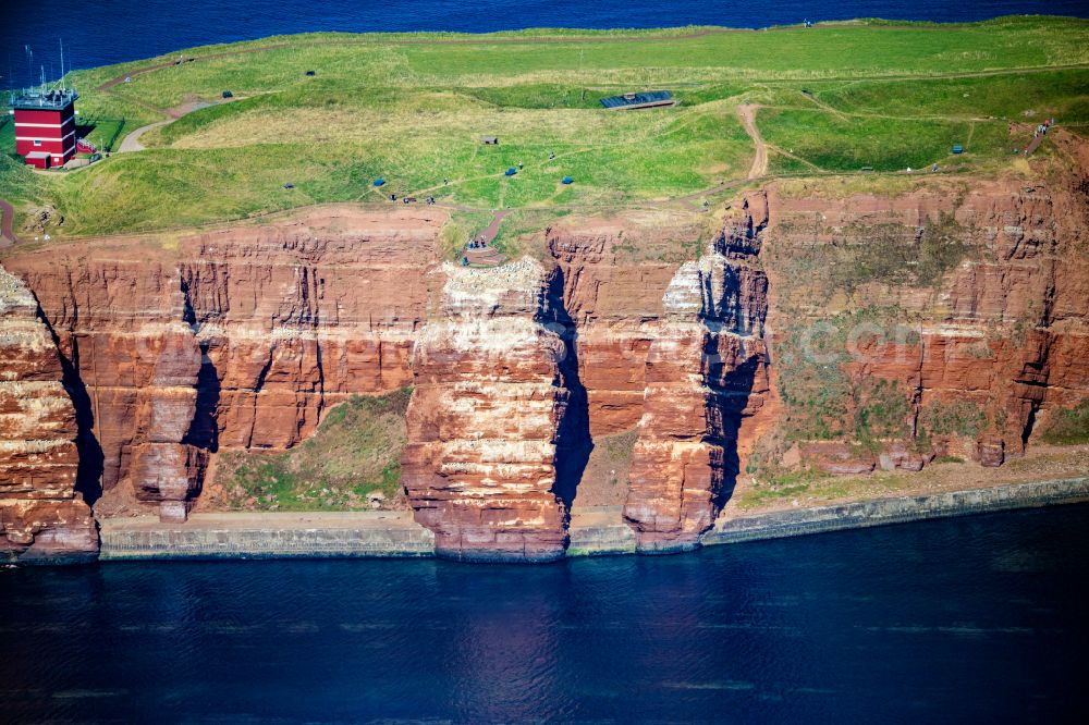 Helgoland from the bird's eye view: Rock massif and rock formation Lummenfelsen in Helgoland in the state Schleswig-Holstein, Germany