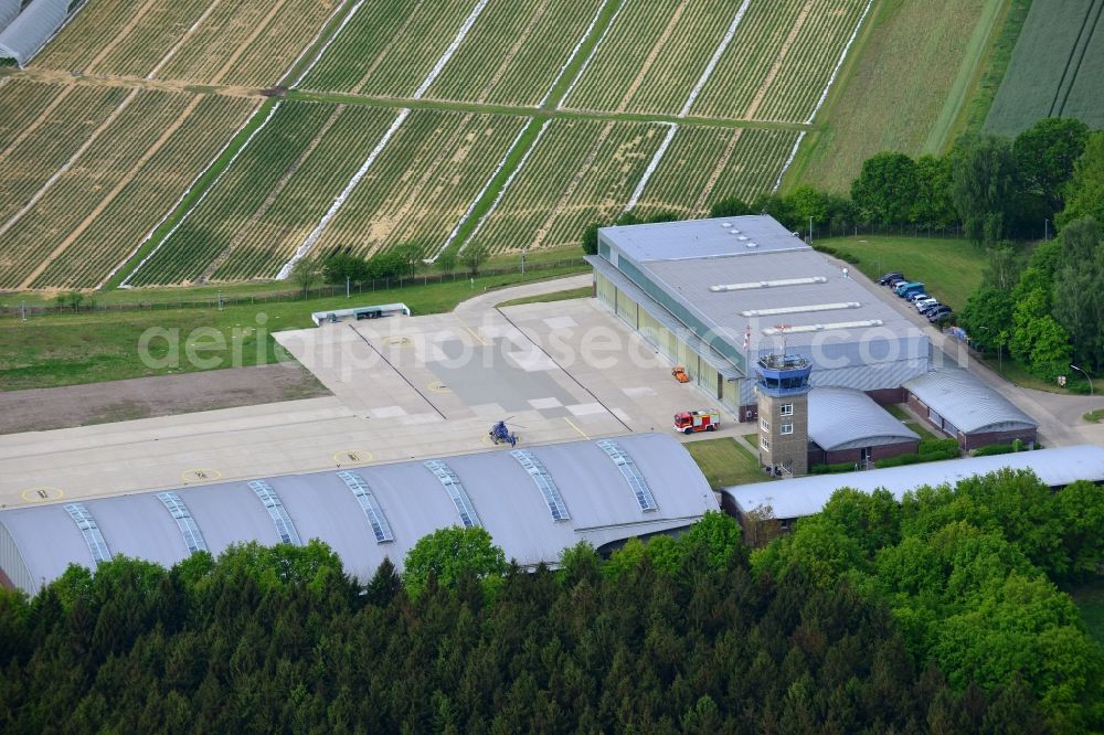 Aerial photograph Fuhlendorf - Helipad - airfield for helicopters Unterschuepf Airport Boxberg in Fuhlendorf in the state Schleswig-Holstein