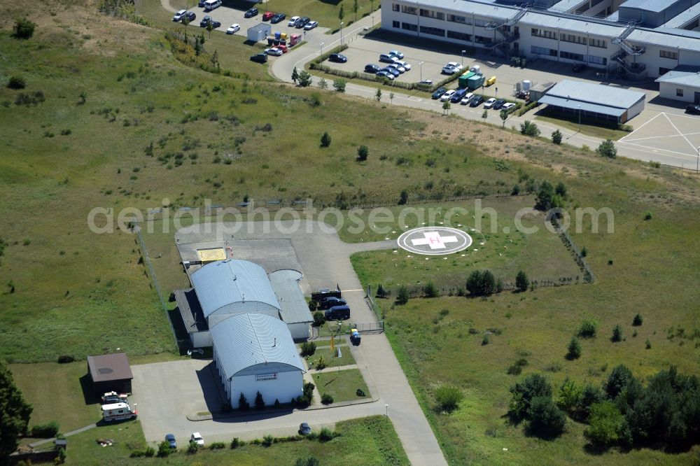 Neustrelitz from the bird's eye view: Helipad - airfield for helicopters Christoph 48 in Neustrelitz in the state Mecklenburg - Western Pomerania