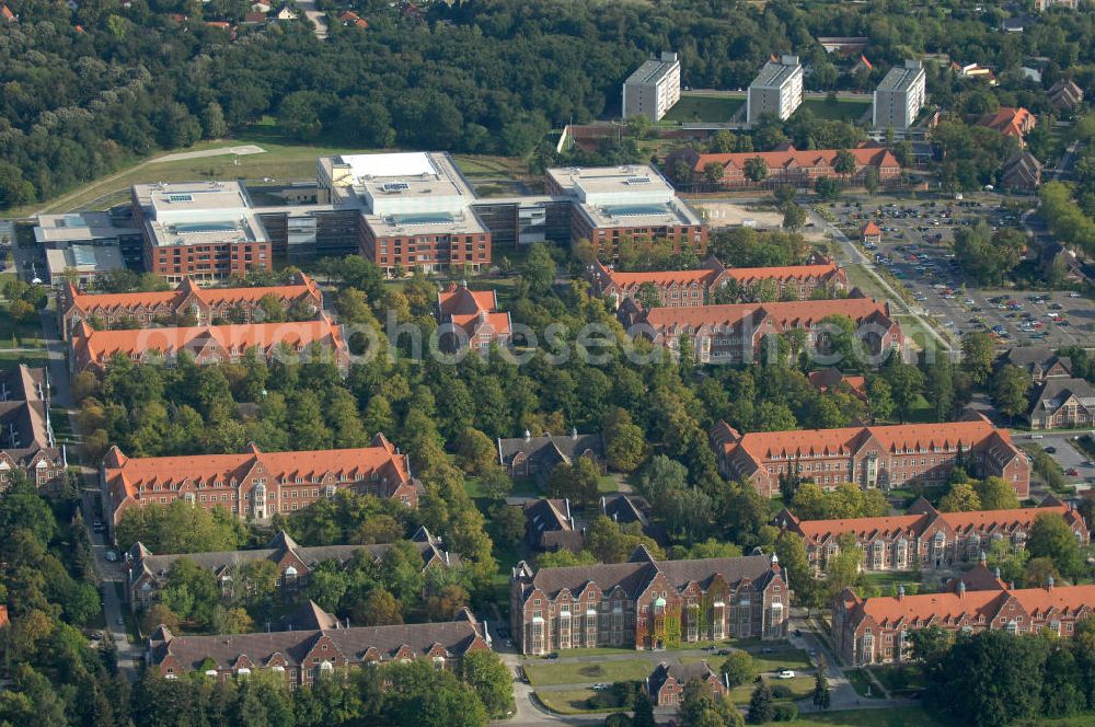 Aerial photograph Berlin - Blick auf das Helios Klinikum / Krankenhaus in Berlin-Buch.