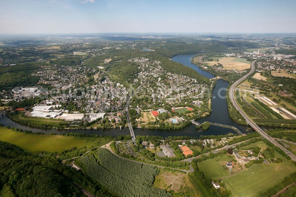 Aerial photograph Herdecke - View of the Hengsteysee in Herdecke in the state of North Rhine-Westphalia