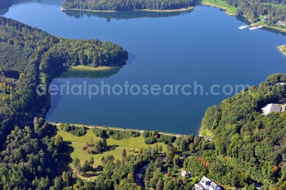 Meschede from the bird's eye view: View of Hennetalsperre in Meschede in the state North Rhine-Westphalia