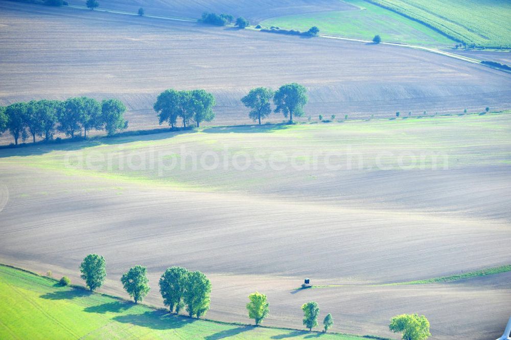 Mannsfeld from above - Herbstlandschaft über Feldlandschaften bei Mansfeld in Sachsen-Anhalt. Autumnal landscape of fields at Mansfeld in Saxony-Anhalt.