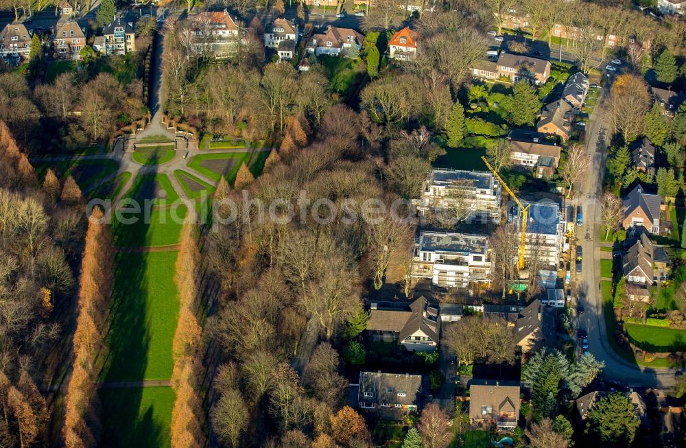 Gelsenkirchen from the bird's eye view: Autumnal landscape in the North of the Park of Schloss Berge in Gelsenkirchen in the state of North Rhine-Westphalia