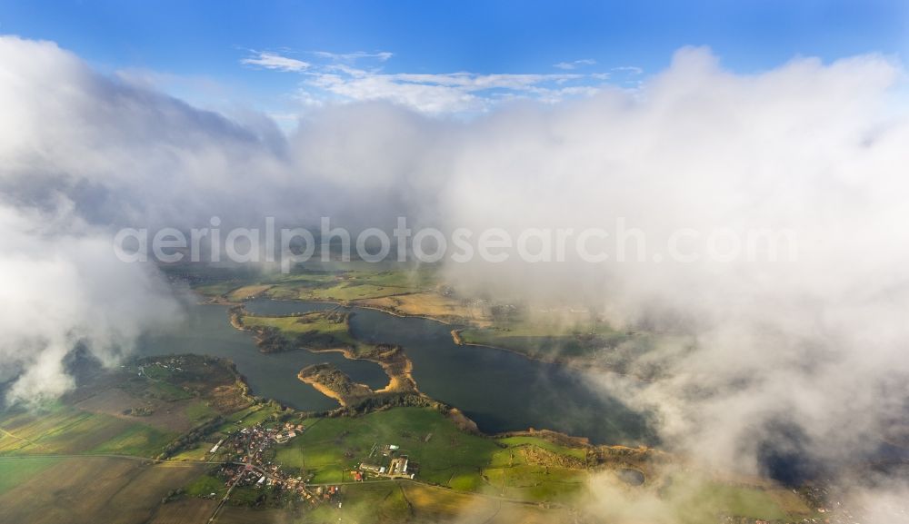 Güstrow from above - Autumn clouds veiled Lakelands Güstrow in Mecklenburg - Western Pomerania