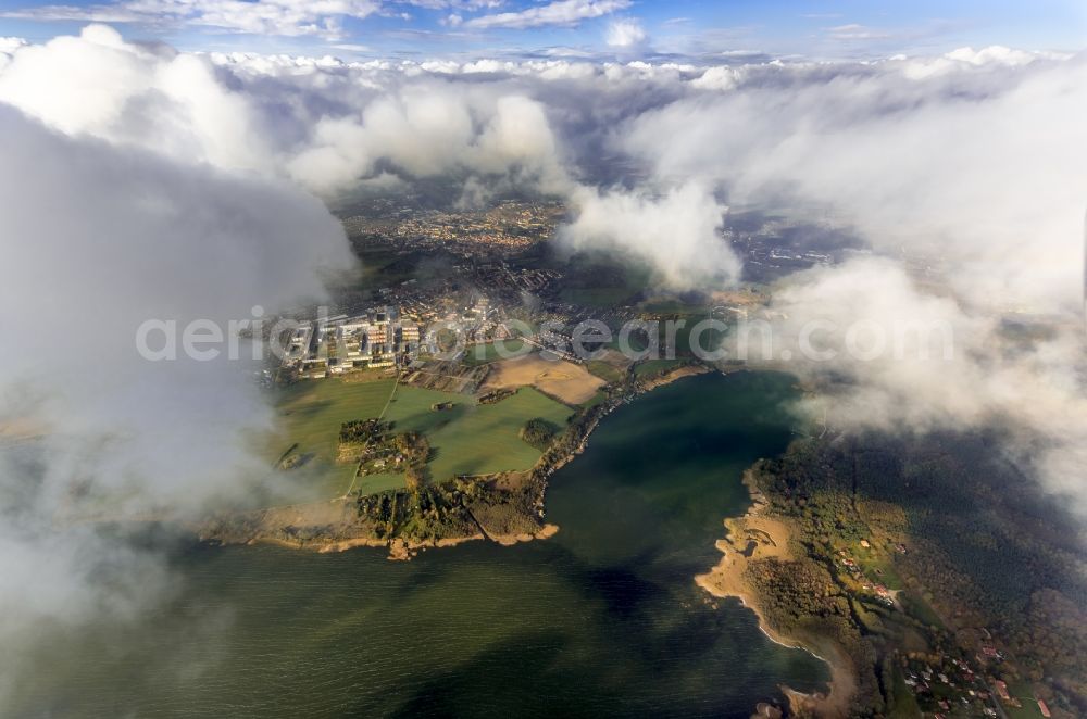 Aerial photograph Güstrow - Autumn clouds veiled Lakelands Güstrow in Mecklenburg - Western Pomerania