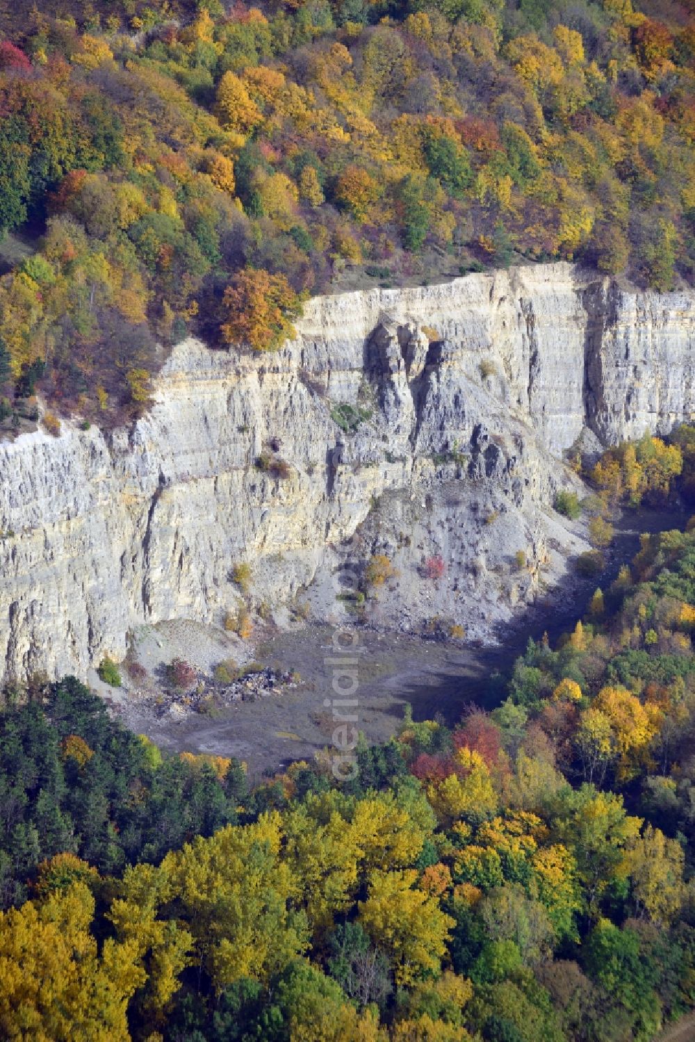 Dielmissen from above - View of the autumnal nature reserve with the elevation Tuchtberg in Dielmissen in the state Lower Saxony