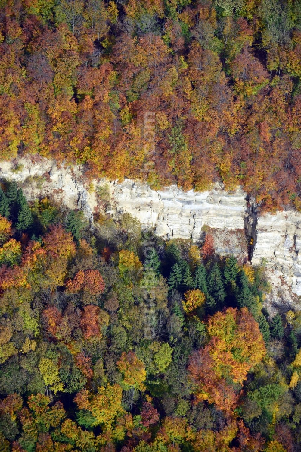 Aerial photograph Dielmissen - View of the autumnal nature reserve with the elevation Tuchtberg in Dielmissen in the state Lower Saxony